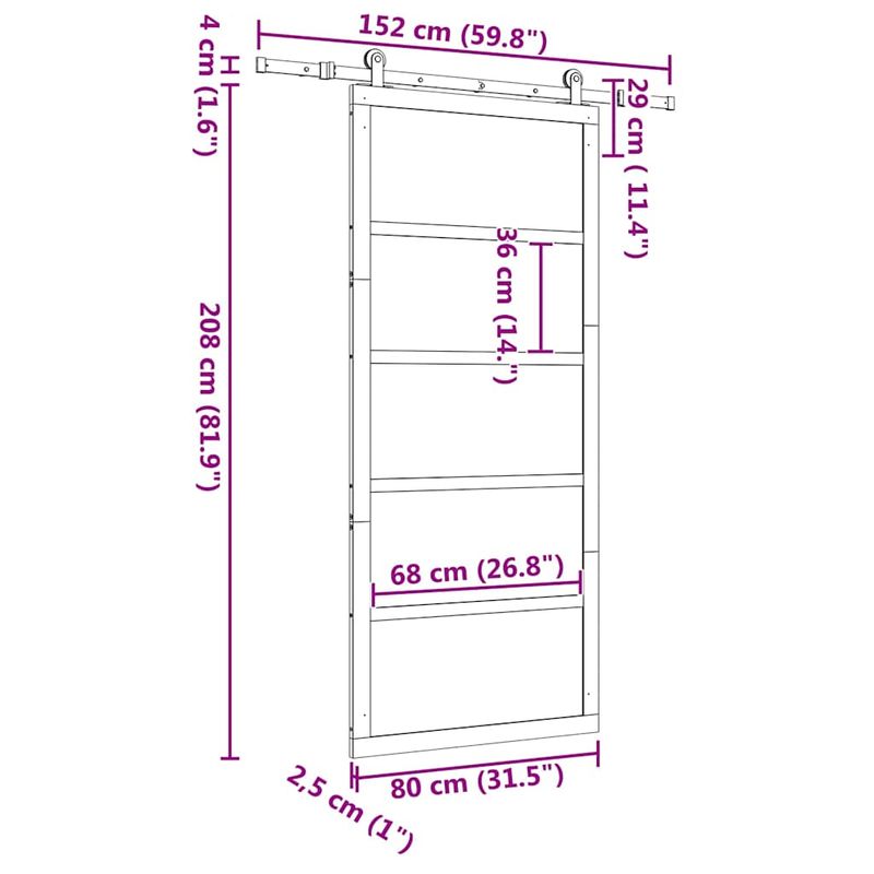Casa si Gradina - Constructii - Usi interior, exterior si garaj - Usi interior - Usa glisanta Maro 80 x 208 cm Lemn masiv de pin - Infinity.ro