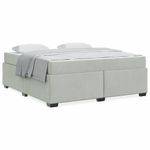 Casa si Gradina - Mobilier - Paturi si accesorii - Paturi - Cadru de pat cu saltea Altele Gri deschis 180 x 200 cm Catifea - Infinity.ro