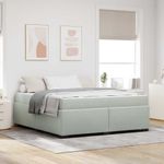 Casa si Gradina - Mobilier - Paturi si accesorii - Paturi - Cadru de pat cu saltea Altele Gri deschis 180 x 200 cm Catifea - Infinity.ro