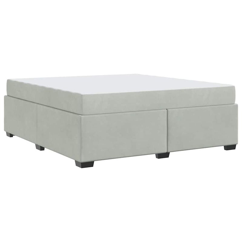 Casa si Gradina - Mobilier - Paturi si accesorii - Paturi - Cadru de pat cu saltea Altele Gri deschis 180 x 200 cm Catifea - Infinity.ro
