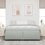 Casa si Gradina - Mobilier - Paturi si accesorii - Paturi - Cadru de pat cu saltea Altele Gri deschis 180 x 200 cm Catifea - Infinity.ro
