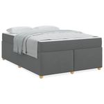 Casa si Gradina - Mobilier - Paturi si accesorii - Paturi - Cadru de pat cu saltea Altele Gri inchis 160 x 200 cm tesatura - Infinity.ro