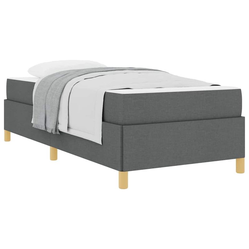 Casa si Gradina - Mobilier - Paturi si accesorii - Paturi - Pat cu arcuri Altele Gri inchis 100 x 200 cm tesatura - Infinity.ro