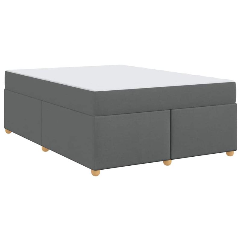 Casa si Gradina - Mobilier - Paturi si accesorii - Paturi - Cadru de pat cu saltea Altele Gri inchis 160 x 200 cm tesatura - Infinity.ro