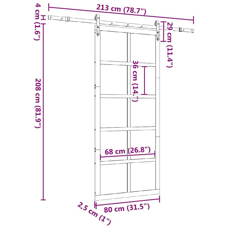 Casa si Gradina - Constructii - Usi interior, exterior si garaj - Usi interior - Usa glisanta Maro 80 x 208 cm Lemn masiv de pin - Infinity.ro