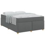 Casa si Gradina - Mobilier - Paturi si accesorii - Paturi - Cadru de pat cu saltea Altele Gri inchis 160 x 200 cm tesatura - Infinity.ro