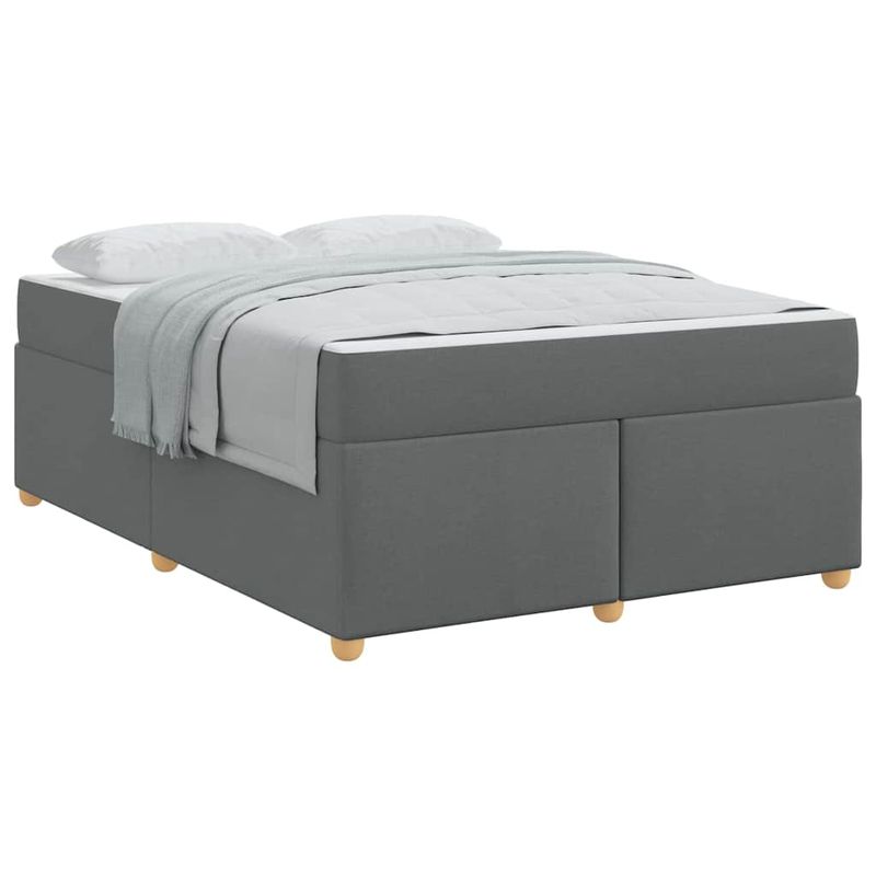 Casa si Gradina - Mobilier - Paturi si accesorii - Paturi - Cadru de pat cu saltea Altele Gri inchis 160 x 200 cm tesatura - Infinity.ro