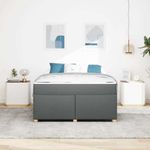 Casa si Gradina - Mobilier - Paturi si accesorii - Paturi - Cadru de pat cu saltea Altele Gri inchis 160 x 200 cm tesatura - Infinity.ro