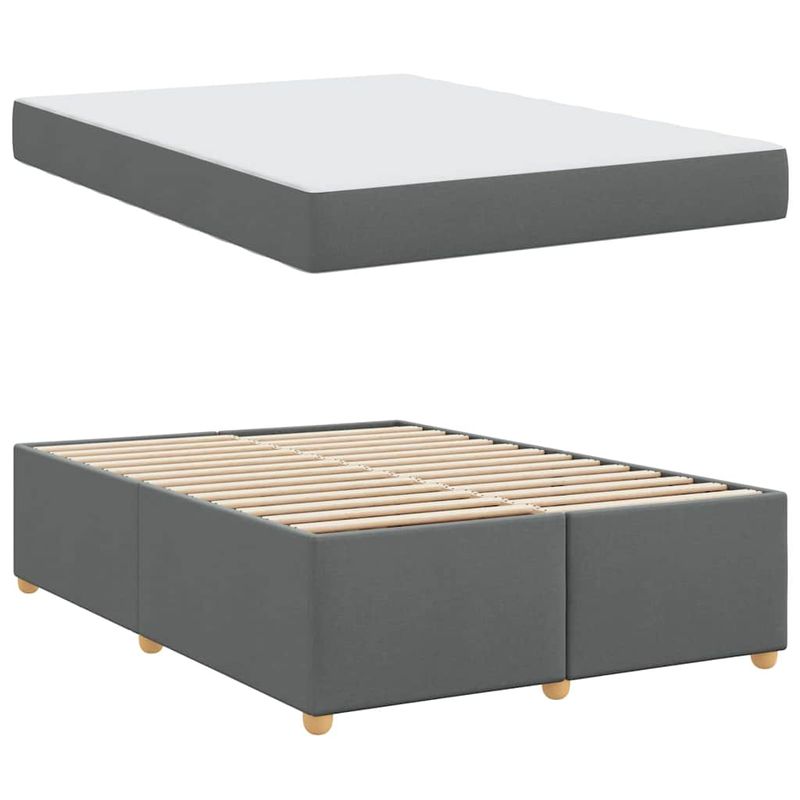 Casa si Gradina - Mobilier - Paturi si accesorii - Paturi - Cadru de pat cu saltea Altele Gri inchis 160 x 200 cm tesatura - Infinity.ro