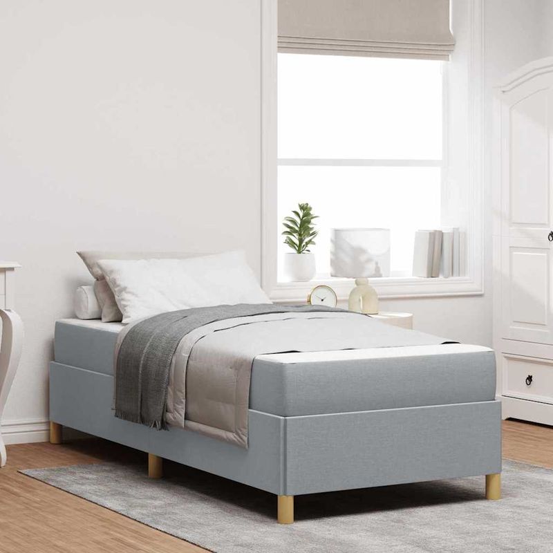 Casa si Gradina - Mobilier - Paturi si accesorii - Paturi - Pat cu arcuri Altele Negru si Maro si Alb 80 x 200 cm tesatura - Infinity.ro
