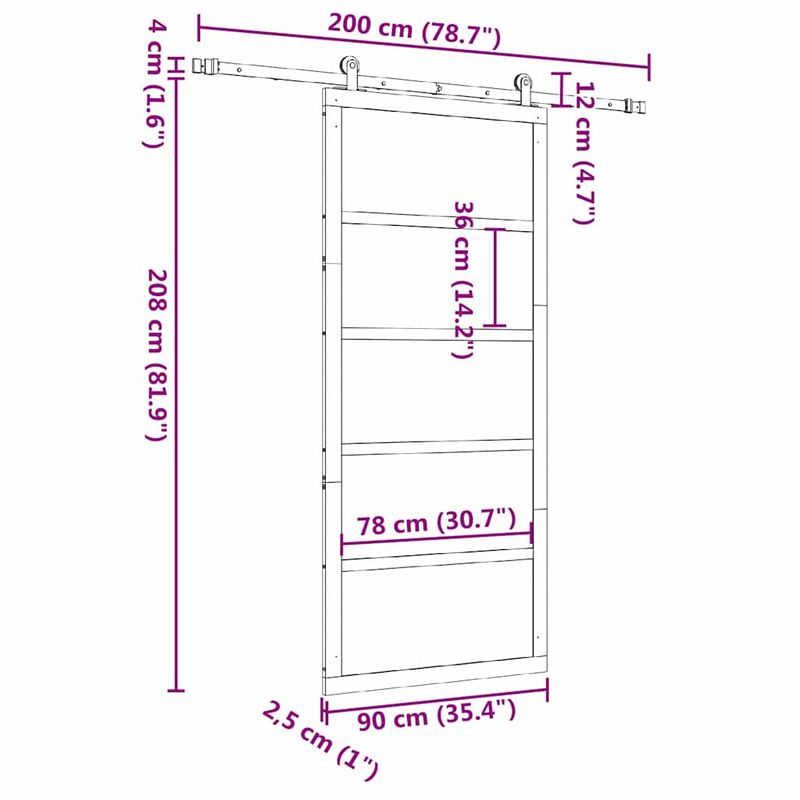 Casa si Gradina - Constructii - Usi interior, exterior si garaj - Usi interior - Usa glisanta Maro 90 x 208 cm Lemn masiv de pin - Infinity.ro