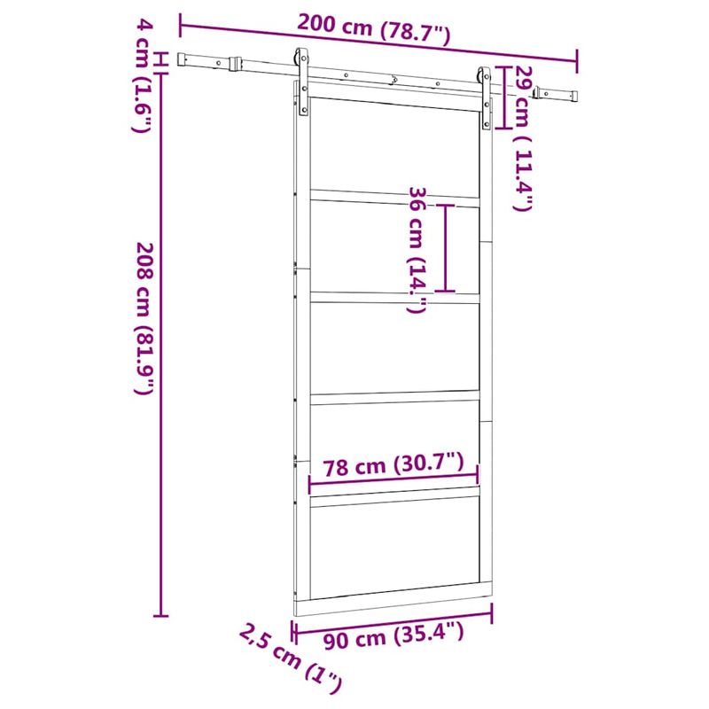 Casa si Gradina - Constructii - Usi interior, exterior si garaj - Usi interior - Usa glisanta Maro 90 x 208 cm Lemn masiv de pin - Infinity.ro