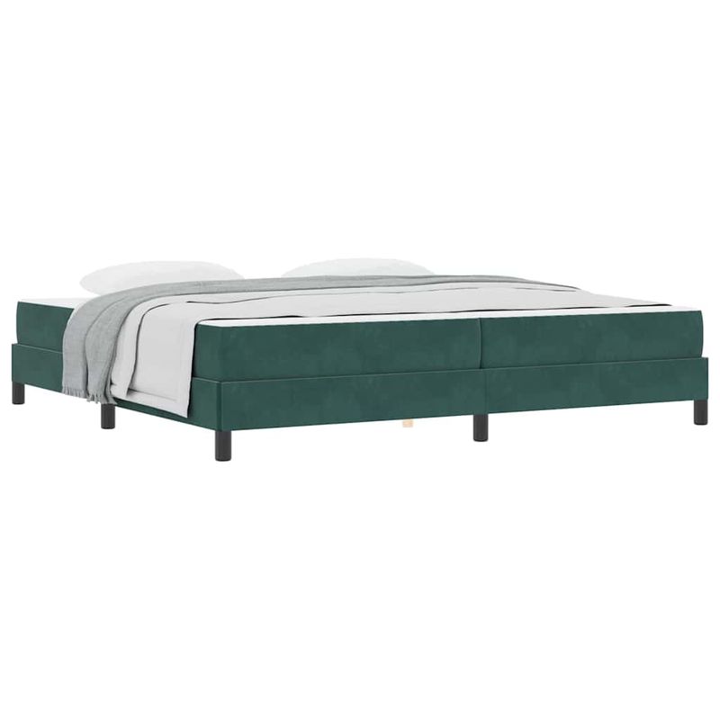 Casa si Gradina - Mobilier - Paturi si accesorii - Paturi - Pat boxspring cu saltea Verde inchis 200 x 200 cm Catifea - Infinity.ro