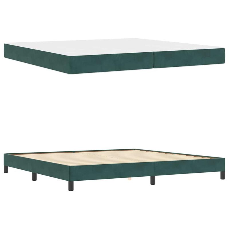 Casa si Gradina - Mobilier - Paturi si accesorii - Paturi - Pat boxspring cu saltea Verde inchis 200 x 200 cm Catifea - Infinity.ro