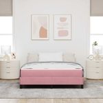 Casa si Gradina - Mobilier - Paturi si accesorii - Paturi - Pat boxspring cu saltea Roz 140 x 210 cm Catifea - Infinity.ro