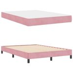 Casa si Gradina - Mobilier - Paturi si accesorii - Paturi - Pat boxspring cu saltea Roz 140 x 210 cm Catifea - Infinity.ro