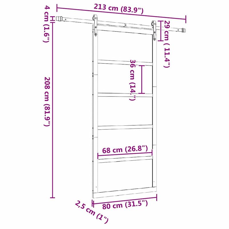 Casa si Gradina - Constructii - Usi interior, exterior si garaj - Usi interior - Usa glisanta Maro 80 x 208 cm Lemn masiv de pin - Infinity.ro