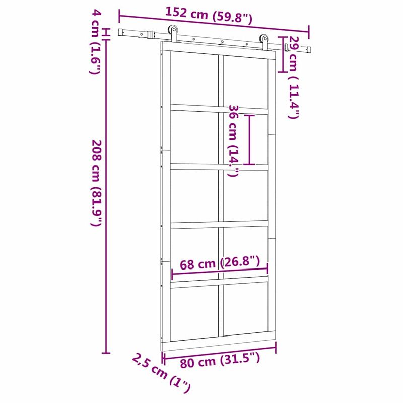 Casa si Gradina - Constructii - Usi interior, exterior si garaj - Usi interior - Usa glisanta Maro 80 x 208 cm Lemn masiv de pin - Infinity.ro