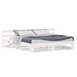 Casa si Gradina - Mobilier - Paturi si accesorii - Paturi - Cadru de pat cu sertar Alb 200 x 200 cm lemn - Infinity.ro