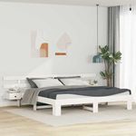 Casa si Gradina - Mobilier - Paturi si accesorii - Paturi - Cadru de pat cu sertar Alb 200 x 200 cm lemn - Infinity.ro