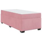 Casa si Gradina - Mobilier - Paturi si accesorii - Paturi - Cadru de pat cu saltea Altele Roz 90 x 190 cm Catifea - Infinity.ro