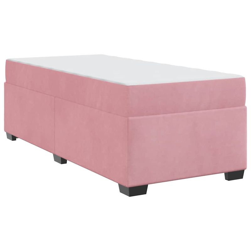 Casa si Gradina - Mobilier - Paturi si accesorii - Paturi - Cadru de pat cu saltea Altele Roz 90 x 190 cm Catifea - Infinity.ro