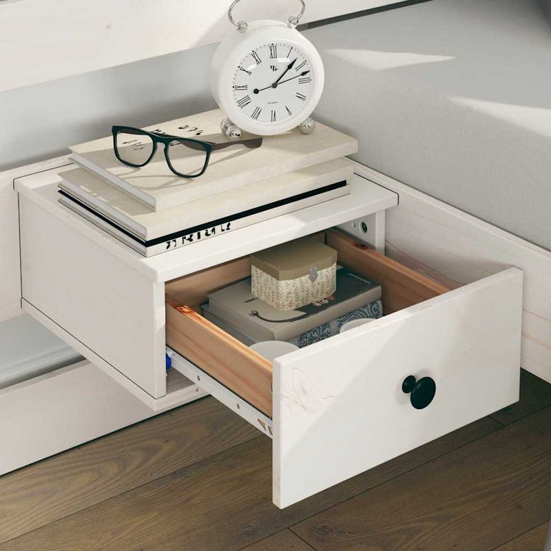 Casa si Gradina - Mobilier - Paturi si accesorii - Paturi - Cadru de pat cu sertar Alb 200 x 200 cm lemn - Infinity.ro