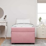 Casa si Gradina - Mobilier - Paturi si accesorii - Paturi - Cadru de pat cu saltea Altele Roz 90 x 190 cm Catifea - Infinity.ro