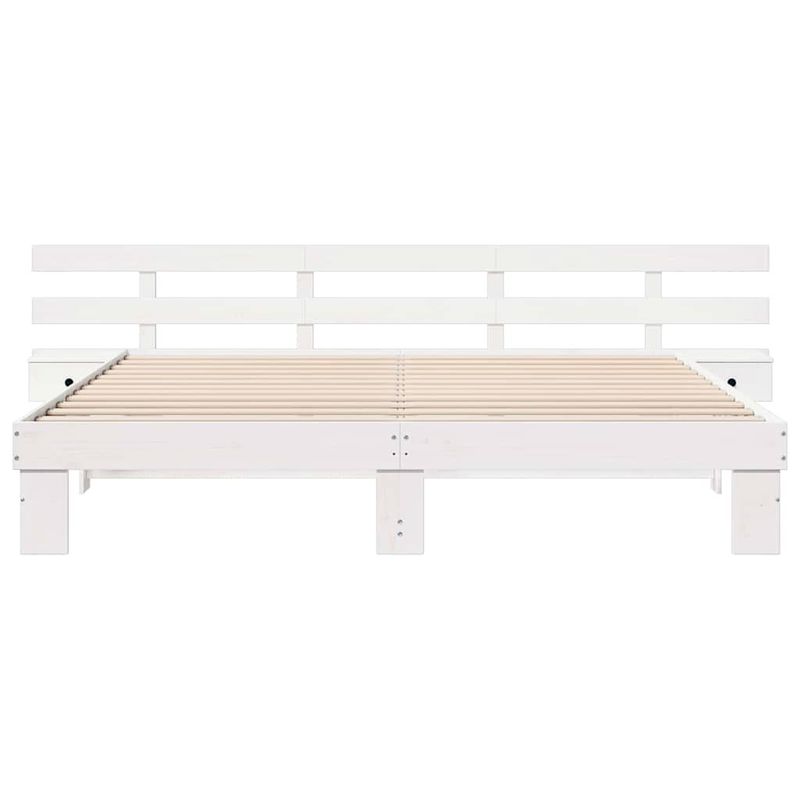 Casa si Gradina - Mobilier - Paturi si accesorii - Paturi - Cadru de pat cu sertar Alb 200 x 200 cm lemn - Infinity.ro