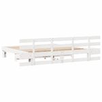 Casa si Gradina - Mobilier - Paturi si accesorii - Paturi - Cadru de pat cu sertar Alb 200 x 200 cm lemn - Infinity.ro