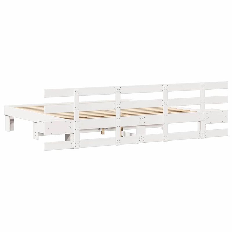 Casa si Gradina - Mobilier - Paturi si accesorii - Paturi - Cadru de pat cu sertar Alb 200 x 200 cm lemn - Infinity.ro