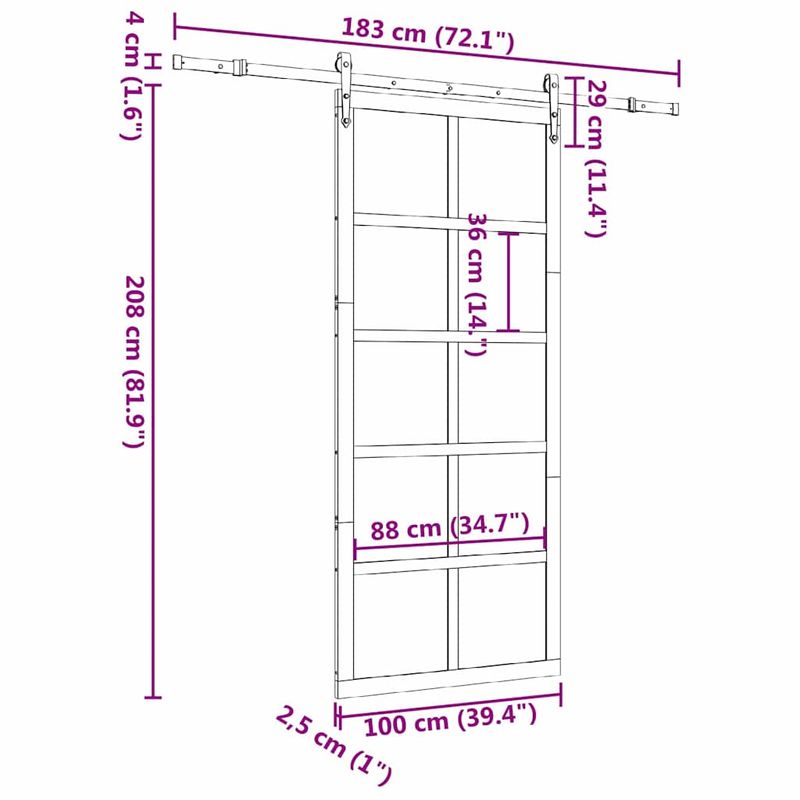 Casa si Gradina - Constructii - Usi interior, exterior si garaj - Usi interior - Usa glisanta Maro 100 x 208 cm Lemn masiv de pin - Infinity.ro