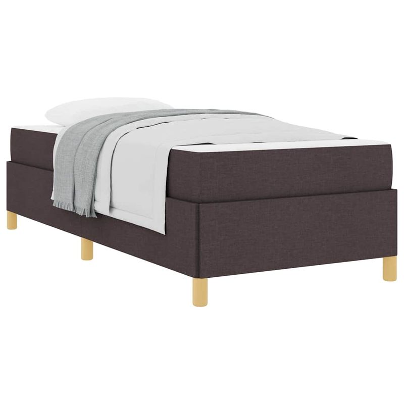 Casa si Gradina - Mobilier - Paturi si accesorii - Paturi - Pat cu arcuri Maro si Alb si Maro inchis 80 x 200 cm tesatura - Infinity.ro