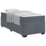 Casa si Gradina - Mobilier - Paturi si accesorii - Paturi - Cadru de pat cu saltea Altele Gri inchis 90 x 190 cm Catifea - Infinity.ro