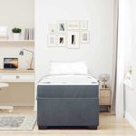 Casa si Gradina - Mobilier - Paturi si accesorii - Paturi - Cadru de pat cu saltea Altele Gri inchis 90 x 190 cm Catifea - Infinity.ro