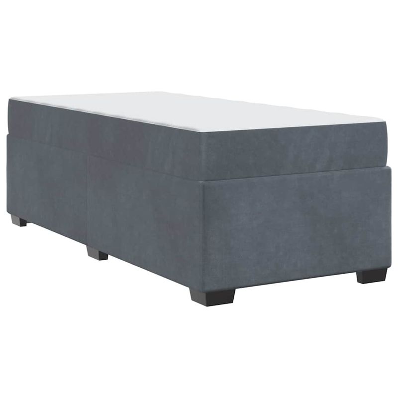 Casa si Gradina - Mobilier - Paturi si accesorii - Paturi - Cadru de pat cu saltea Altele Gri inchis 90 x 190 cm Catifea - Infinity.ro