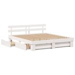 Casa si Gradina - Mobilier - Paturi si accesorii - Paturi - Cadru de pat cu sertar cu headboard cu depozitare Alb 180 x 200 cm Lemn masiv - Infinity.ro