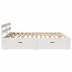 Casa si Gradina - Mobilier - Paturi si accesorii - Paturi - Cadru de pat cu sertar cu headboard cu depozitare Alb 180 x 200 cm Lemn masiv - Infinity.ro