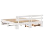 Casa si Gradina - Mobilier - Paturi si accesorii - Paturi - Cadru de pat cu sertar cu headboard cu depozitare Alb 180 x 200 cm Lemn masiv - Infinity.ro