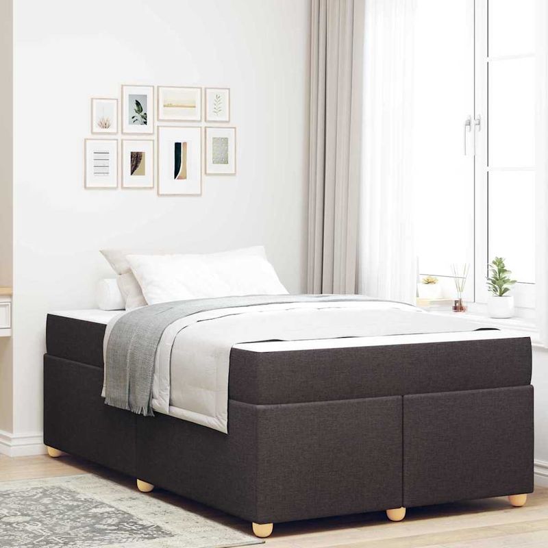 Casa si Gradina - Mobilier - Paturi si accesorii - Paturi - Cadru de pat cu saltea Altele Maro inchis 120 x 200 cm tesatura - Infinity.ro