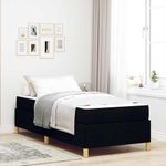 Casa si Gradina - Mobilier - Paturi si accesorii - Paturi - Pat cu arcuri Altele Negru si Alb 90 x 190 cm tesatura - Infinity.ro