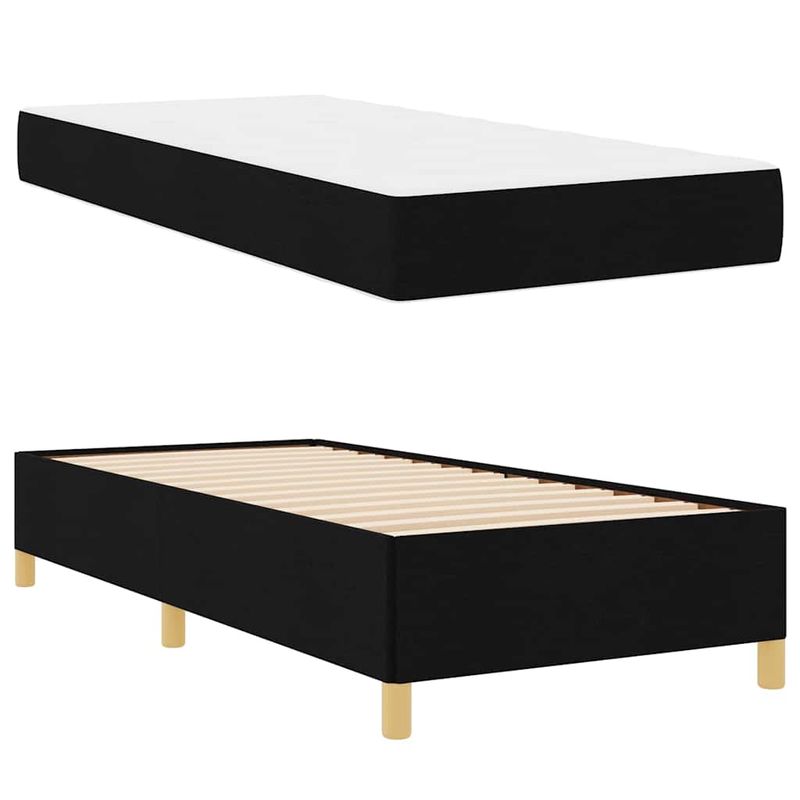 Casa si Gradina - Mobilier - Paturi si accesorii - Paturi - Pat cu arcuri Altele Negru si Alb 90 x 190 cm tesatura - Infinity.ro