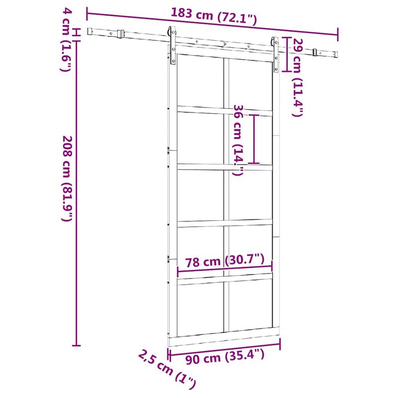Casa si Gradina - Constructii - Usi interior, exterior si garaj - Usi garaj - Usa glisanta Maro 90 x 208 cm Lemn masiv de pin - Infinity.ro