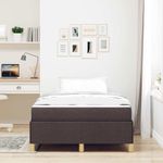 Casa si Gradina - Mobilier - Paturi si accesorii - Paturi - Pat cu arcuri Altele Maro inchis si Alb 120 x 190 cm tesatura - Infinity.ro