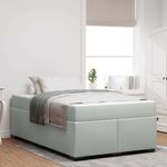 Casa si Gradina - Mobilier - Paturi si accesorii - Paturi - Cadru de pat cu saltea Altele Gri deschis 120 x 190 cm Catifea - Infinity.ro
