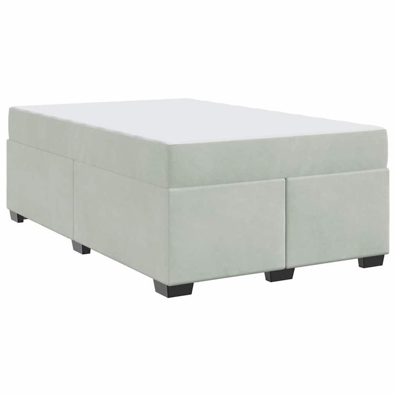 Casa si Gradina - Mobilier - Paturi si accesorii - Paturi - Cadru de pat cu saltea Altele Gri deschis 120 x 190 cm Catifea - Infinity.ro
