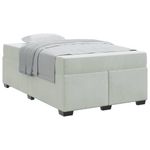 Casa si Gradina - Mobilier - Paturi si accesorii - Paturi - Cadru de pat cu saltea Altele Gri deschis 120 x 190 cm Catifea - Infinity.ro