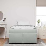 Casa si Gradina - Mobilier - Paturi si accesorii - Paturi - Cadru de pat cu saltea Altele Gri deschis 120 x 190 cm Catifea - Infinity.ro