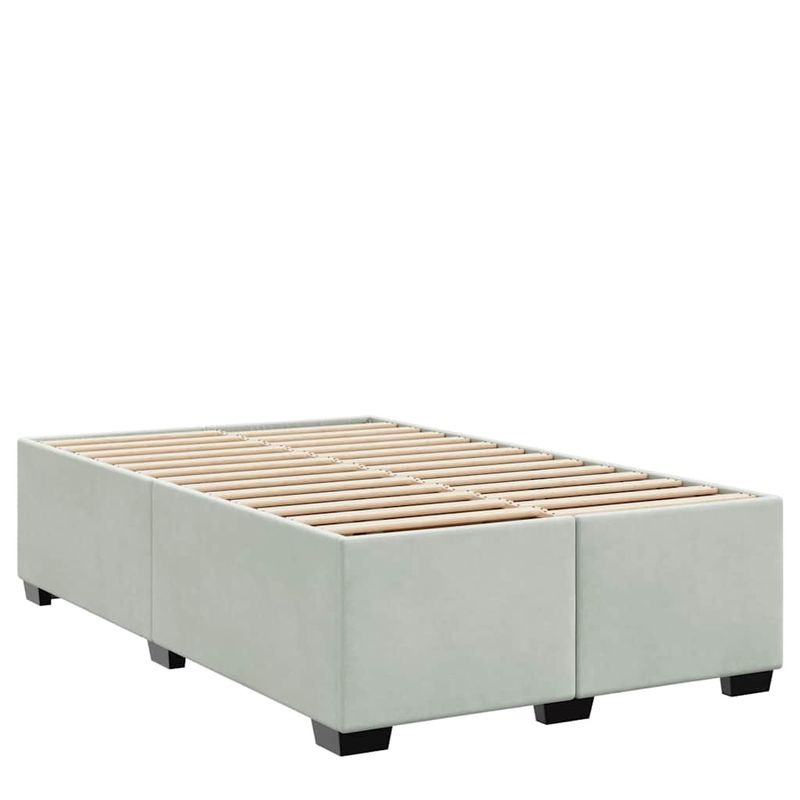 Casa si Gradina - Mobilier - Paturi si accesorii - Paturi - Cadru de pat cu saltea Altele Gri deschis 120 x 190 cm Catifea - Infinity.ro