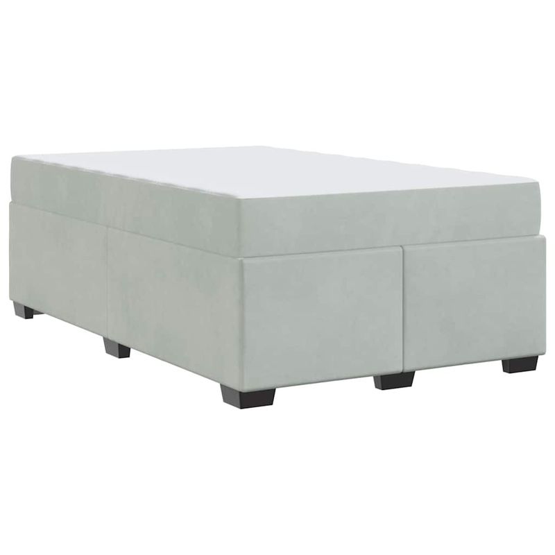 Casa si Gradina - Mobilier - Paturi si accesorii - Paturi - Cadru de pat cu saltea Altele Gri deschis 120 x 190 cm Catifea - Infinity.ro
